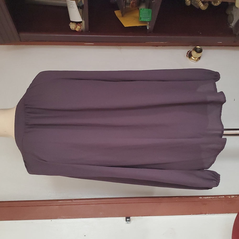 Bellatrix Brown Long Elastic Cuff Of The Sleeve Buttoned Blouse Size M - Picture 8 of 12